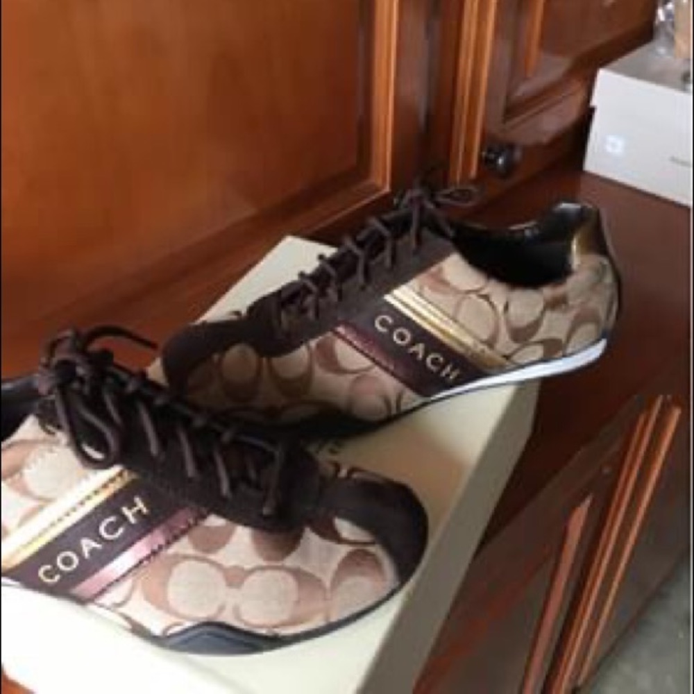 SOLD! Coach suede tennis shoes size 5.5